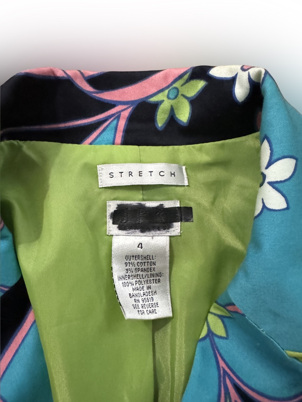 Studio by JPR Floral Patchwork Blazer - Lime Green Blue Black - Picture 7 of 11